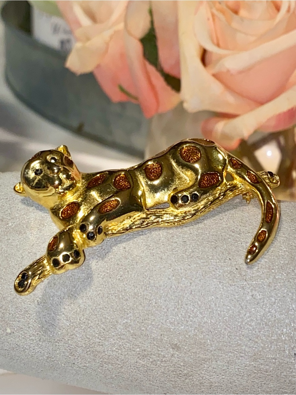 "Wild One" Gold-Tone Leopard Brooch